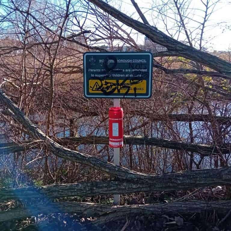 life-saving equipment located around Brooklands Lake is being repeatedly vandalised or stolen