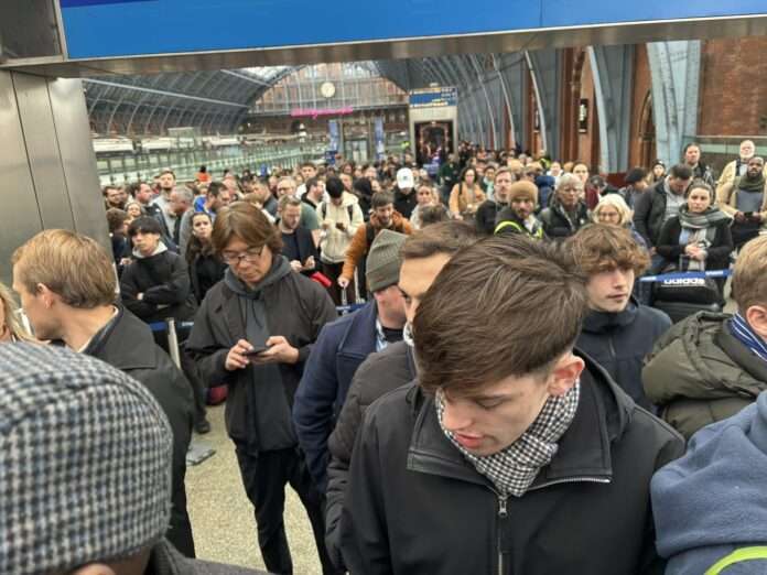 St Pancras. Hundreds of #bhafc fans couldn’t get on the train