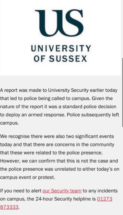 Sussex University Knife Incident Resolved with Community Education Approach