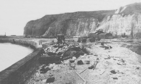 On-going construction of the Promenade – c.1880 Newhaven 