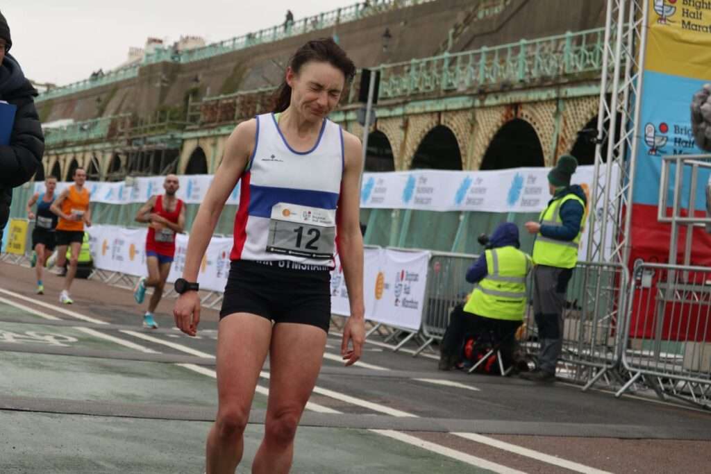 The finish line for the 2024 Brighton Half Marathon