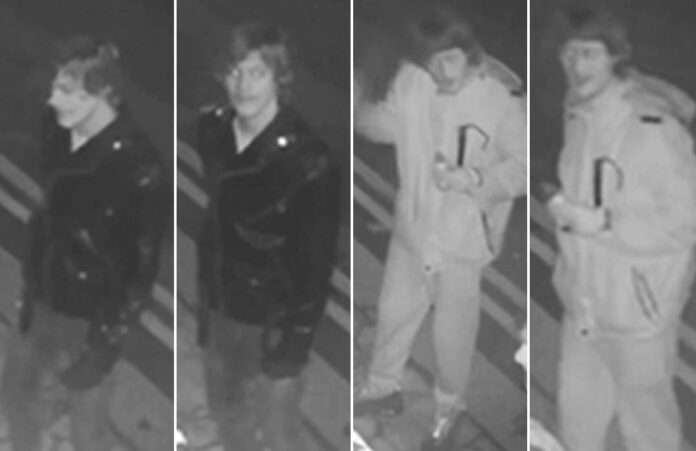 Two young men wanted for questioning in connection with a targeted fire incident.