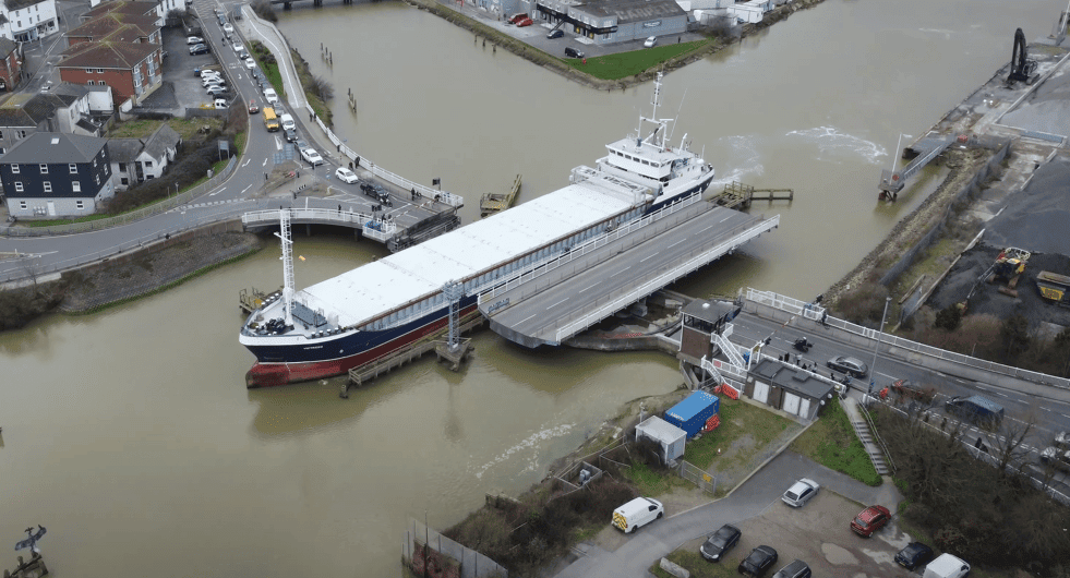 Spectacular Drone Captures Newhaven Swing Bridge in Action