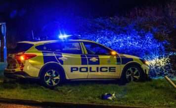 Police Car Crashes Into Newhaven Roundabout