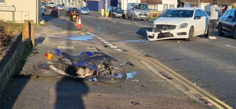 njured Motorcyclist Taken to Hospital After Peacehaven RTC