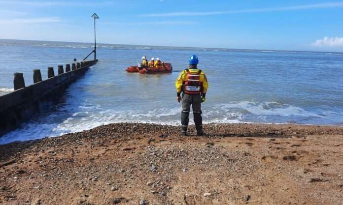 Inshore Lifeboat Crews Navigate Choppy Waters to Reach Semi-Submerged Dinghy