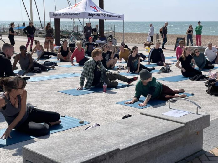Sheeran-igans on Brighton Beach: Ed Joins Yoga Session