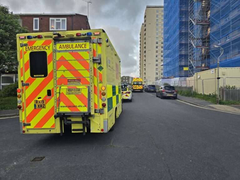 Large police presence and air ambulance seen at Wiltshire House