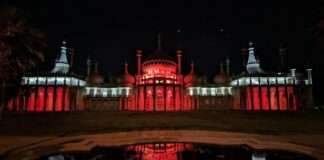 Royal Pavilion Illuminates in Support of England's Euro 24 Journey