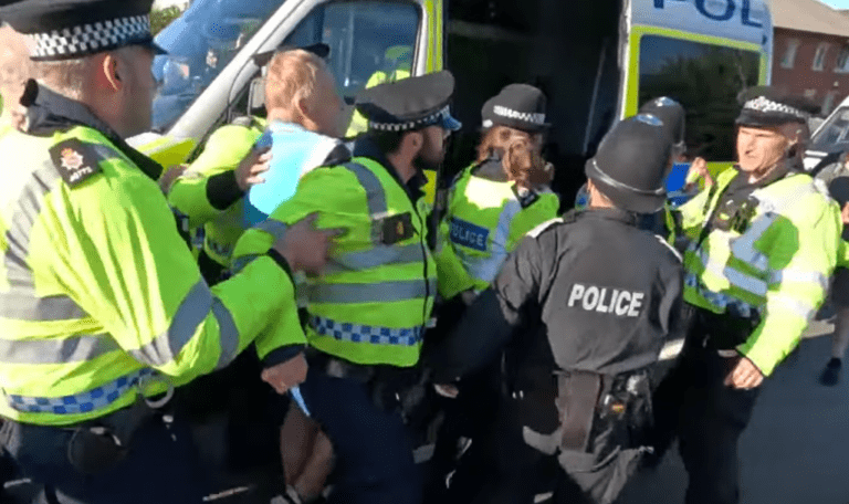 Two Men Escorted Away from Crawley Protest and Given Dispersal Orders