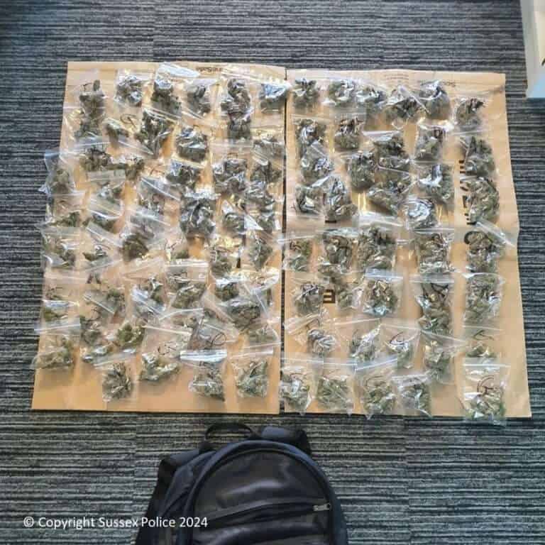 £5,000 cannabis bust as man tries to evade Brighton officers.
