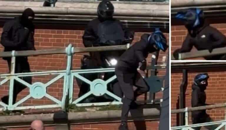 Mopeds Smash Into Pedestrians Before Brawl Erupts