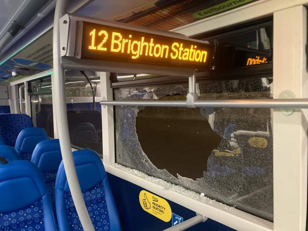 Hooded Youths Target Brighton Buses in Repeat Attacks at Marine Gate 2 Hooded Youths Target Brighton Buses – Object Nearly Hits Baby in Latest Attack