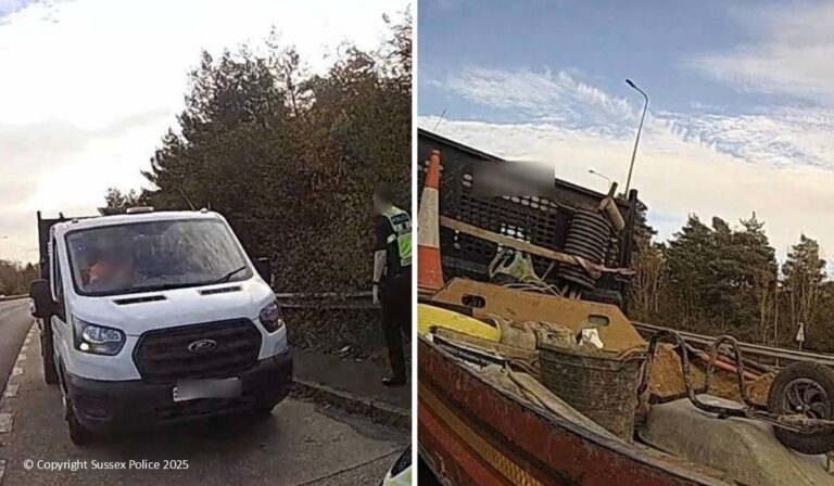 Iain Nicholas was caught driving with unsecured items and no seatbelt before failing a drug test.