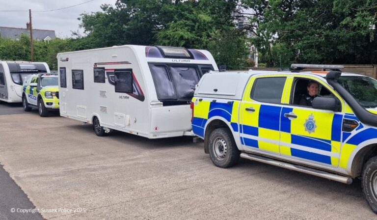 Stolen Caravans Worth £300,000 Recovered in Horsham and Cranleigh Raids