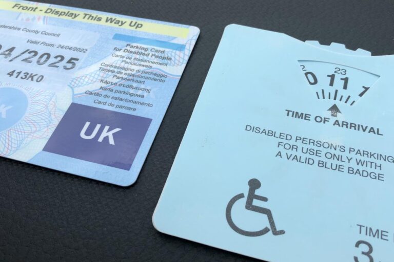 Blue Badge Stock Photo