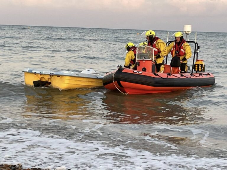 Pett Level lifeboat crew recover abandoned vessel off Winchelsea Beach