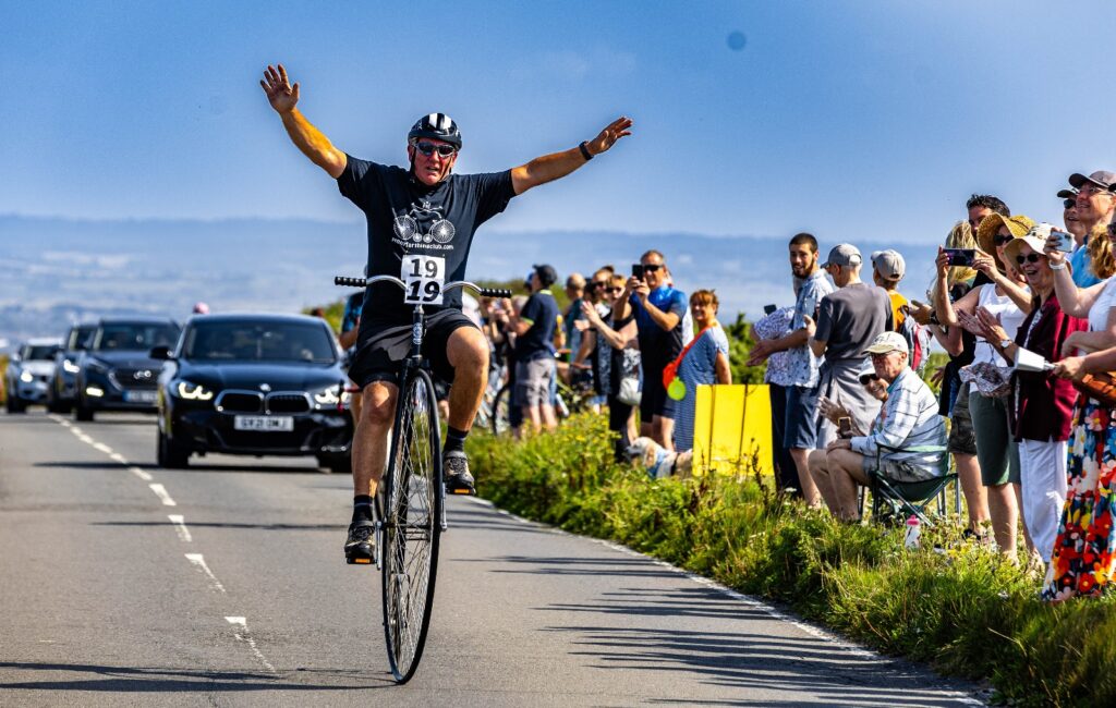 Cyclists from Around the World Compete in 2025 Beachy Head Penny Farthing Race