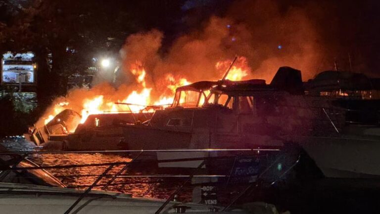 West Sussex Fire crews tackle blaze at Birdham marina