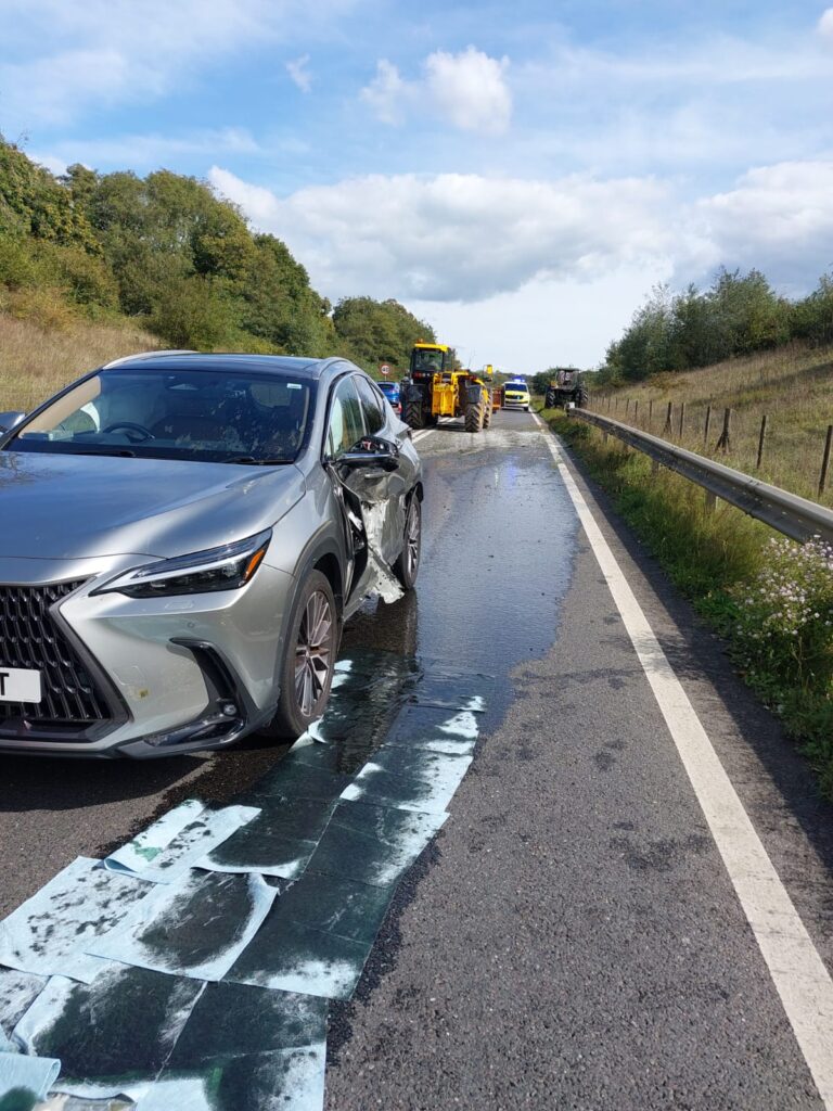 Combe Valley Way, Hastings, Bexhill, road closure, tractor crash, tractor collision, car crash Hastings, Sussex Police, traffic delays, Combe Valley Way closed, Hastings road closed, Bexhill traffic, Sussex travel disruption, A21 Hastings, Hastings traffic news