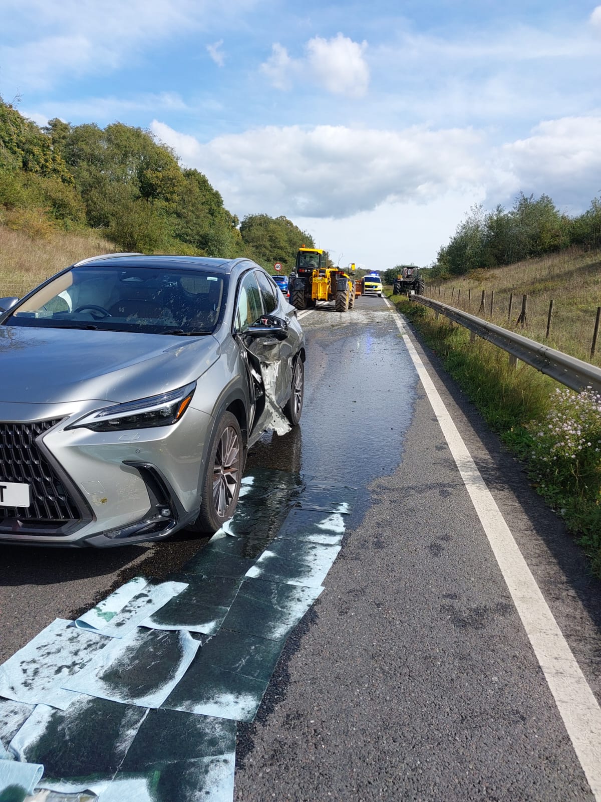 Combe Valley Way, Hastings, Bexhill, road closure, tractor crash, tractor collision, car crash Hastings, Sussex Police, traffic delays, Combe Valley Way closed, Hastings road closed, Bexhill traffic, Sussex travel disruption, A21 Hastings, Hastings traffic news